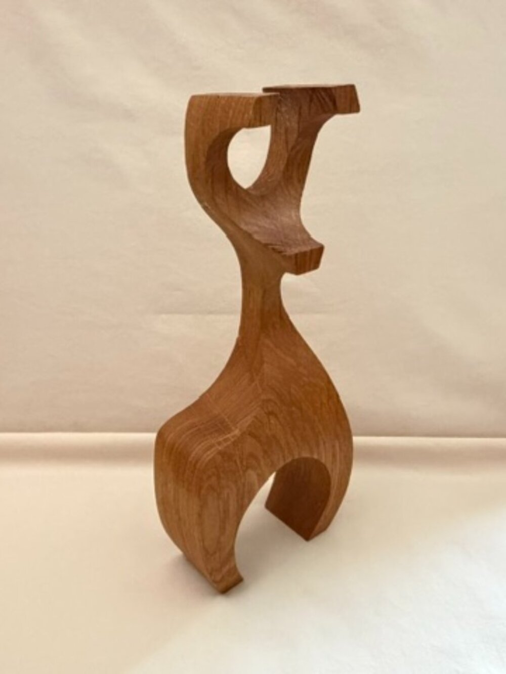Vintage Abstract Modern Carved Wood Reindeer